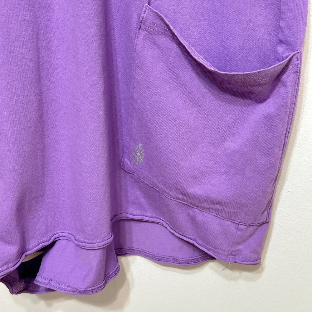 Free People FP Movement Purple Hot Shot Romper Large Short Sleeve Casual Lounge